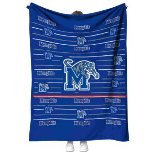memphis tigers striped pattern blue blanket best selling