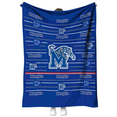 memphis tigers striped pattern blue blanket best selling
