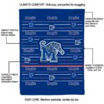 memphis tigers striped pattern blue blanket best selling