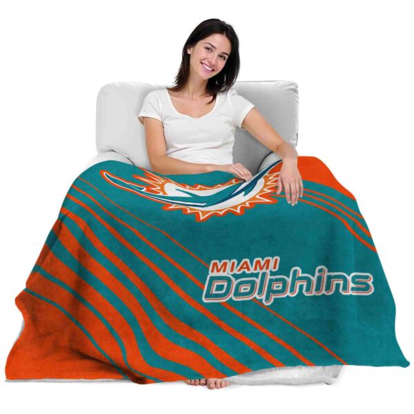 miami dolphins diagonal stripes aqua blanket latest model