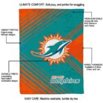 miami dolphins diagonal stripes aqua blanket new arrival