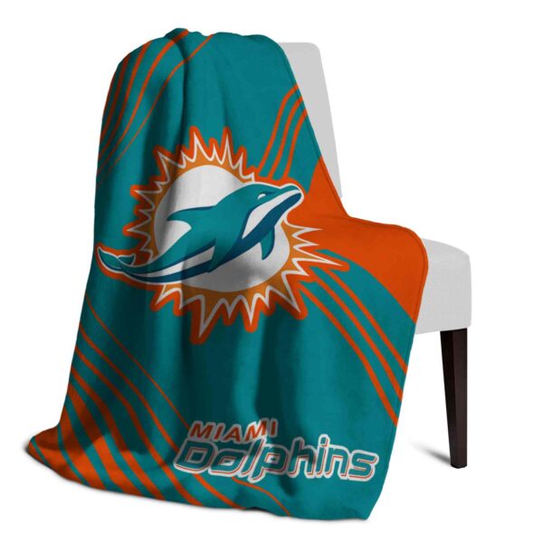 miami dolphins diagonal stripes aqua blanket top rated