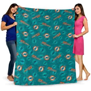 miami dolphins diehard fans aqua blanket fashion forward