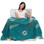 miami dolphins fan spirit aqua blanket best selling