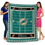miami dolphins football field aqua blanket best selling