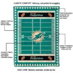 miami dolphins football field aqua blanket best selling