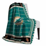 miami dolphins football field aqua blanket best selling
