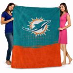 miami dolphins gradient dots aqua blanket best selling