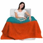 miami dolphins gradient dots aqua blanket best selling