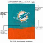 miami dolphins gradient dots aqua blanket best selling