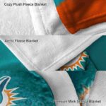 miami dolphins gradient dots aqua blanket best selling