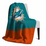 miami dolphins gradient dots aqua blanket best selling