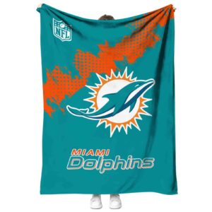 miami dolphins grunge texture aqua blanket best selling