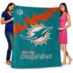 miami dolphins grunge texture aqua blanket best selling