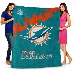 miami dolphins grunge texture aqua blanket fashion forward