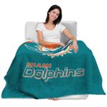 miami dolphins grunge texture aqua blanket best selling