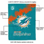 miami dolphins grunge texture aqua blanket best selling