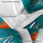 miami dolphins grunge texture aqua blanket best selling