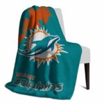 miami dolphins grunge texture aqua blanket best selling