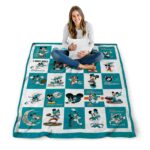 miami dolphins mickey minnie aqua white blanket best selling