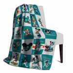 miami dolphins mickey minnie aqua white blanket best selling