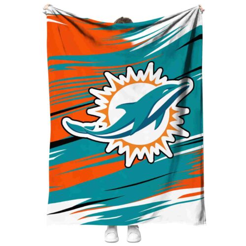 miami dolphins paint streaks aqua white blanket best selling