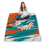 miami dolphins paint streaks aqua white blanket best selling