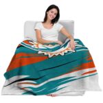 miami dolphins paint streaks aqua white blanket best selling