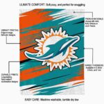 miami dolphins paint streaks aqua white blanket best selling