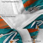 miami dolphins paint streaks aqua white blanket best selling