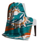 miami dolphins paint streaks aqua white blanket best selling