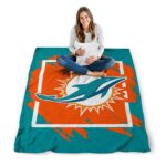 miami dolphins splatter effect aqua blanket best selling
