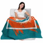 miami dolphins splatter effect aqua blanket best selling