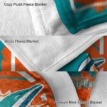 miami dolphins splatter effect aqua blanket best selling