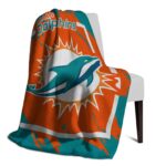 miami dolphins splatter effect aqua blanket best selling