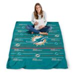 miami dolphins striped pattern aqua blanket best selling