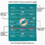 miami dolphins striped pattern aqua blanket best selling