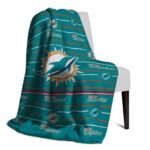miami dolphins striped pattern aqua blanket best selling