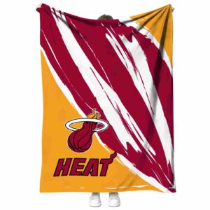 miami heat brushstrokes red white blanket best selling