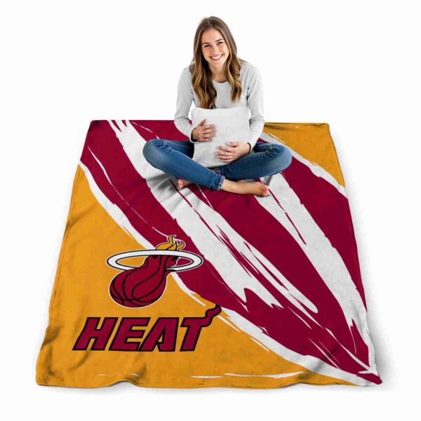 miami heat brushstrokes red white blanket high quality