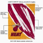 miami heat brushstrokes red white blanket new arrival