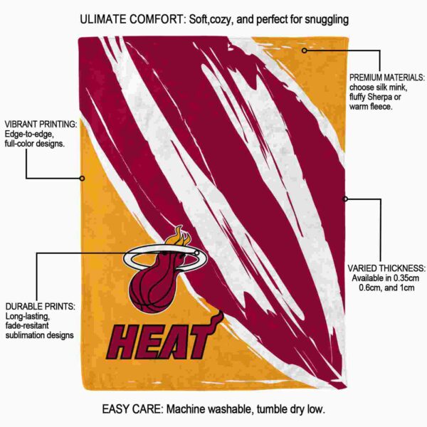 miami heat brushstrokes red white blanket new arrival