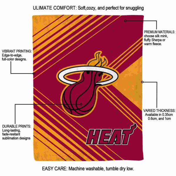 miami heat diagonal stripes red blanket new arrival