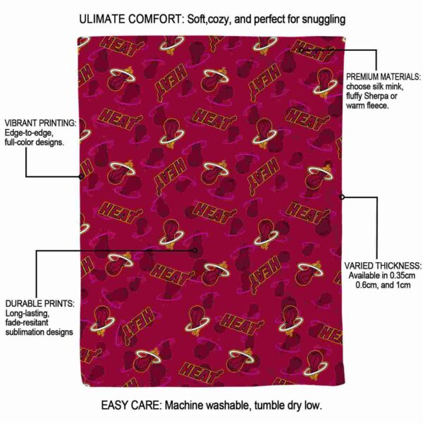 miami heat diehard fans red blanket new arrival