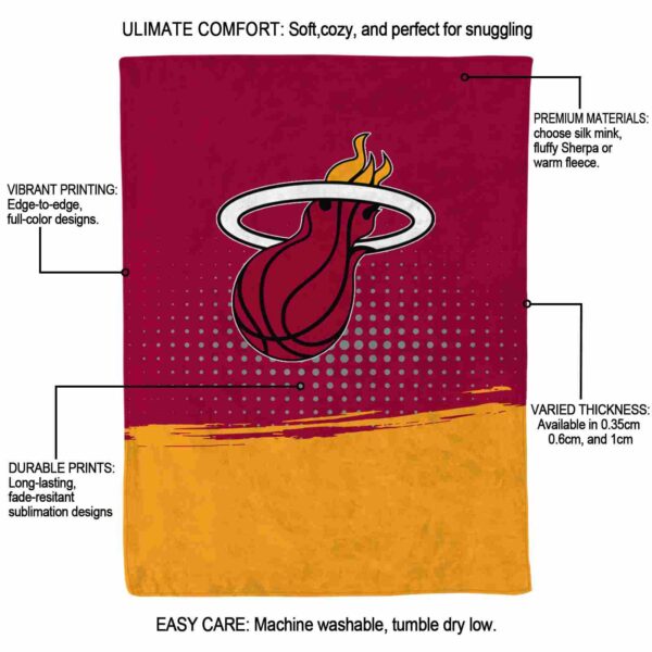miami heat gradient dots red blanket new arrival