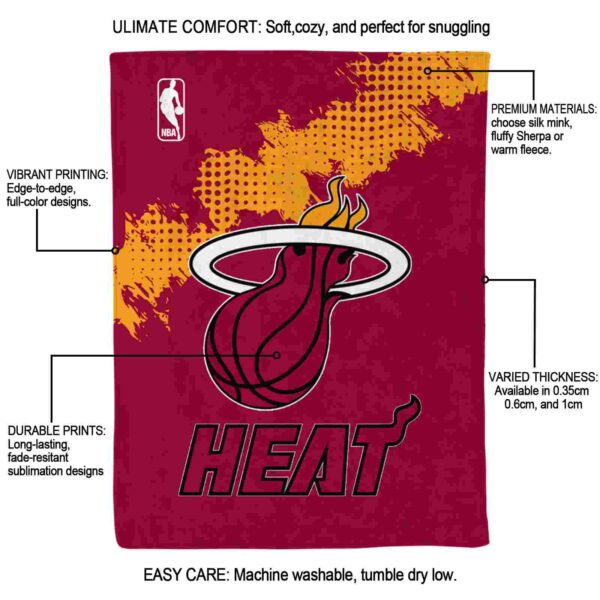 miami heat grunge texture red blanket new arrival