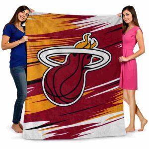 miami heat paint streaks red white blanket fashion forward