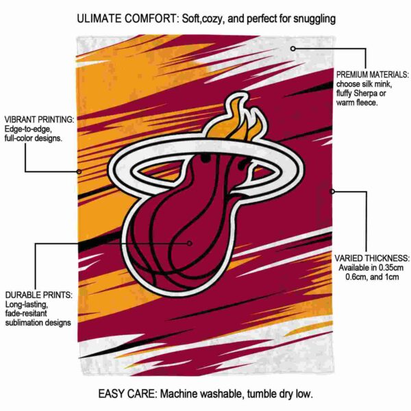 miami heat paint streaks red white blanket new arrival