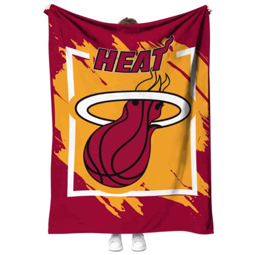 miami heat splatter effect red blanket best selling