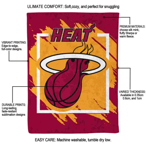 miami heat splatter effect red blanket new arrival